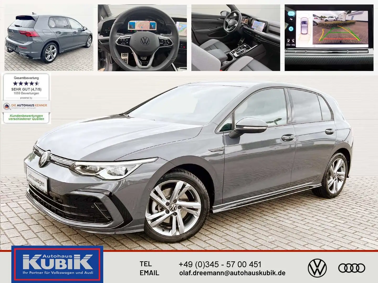 Volkswagen Golf R-Line 2.0 TSI 4motion DSG+DCC+Leder+Memory+HUD+ Grau - 1