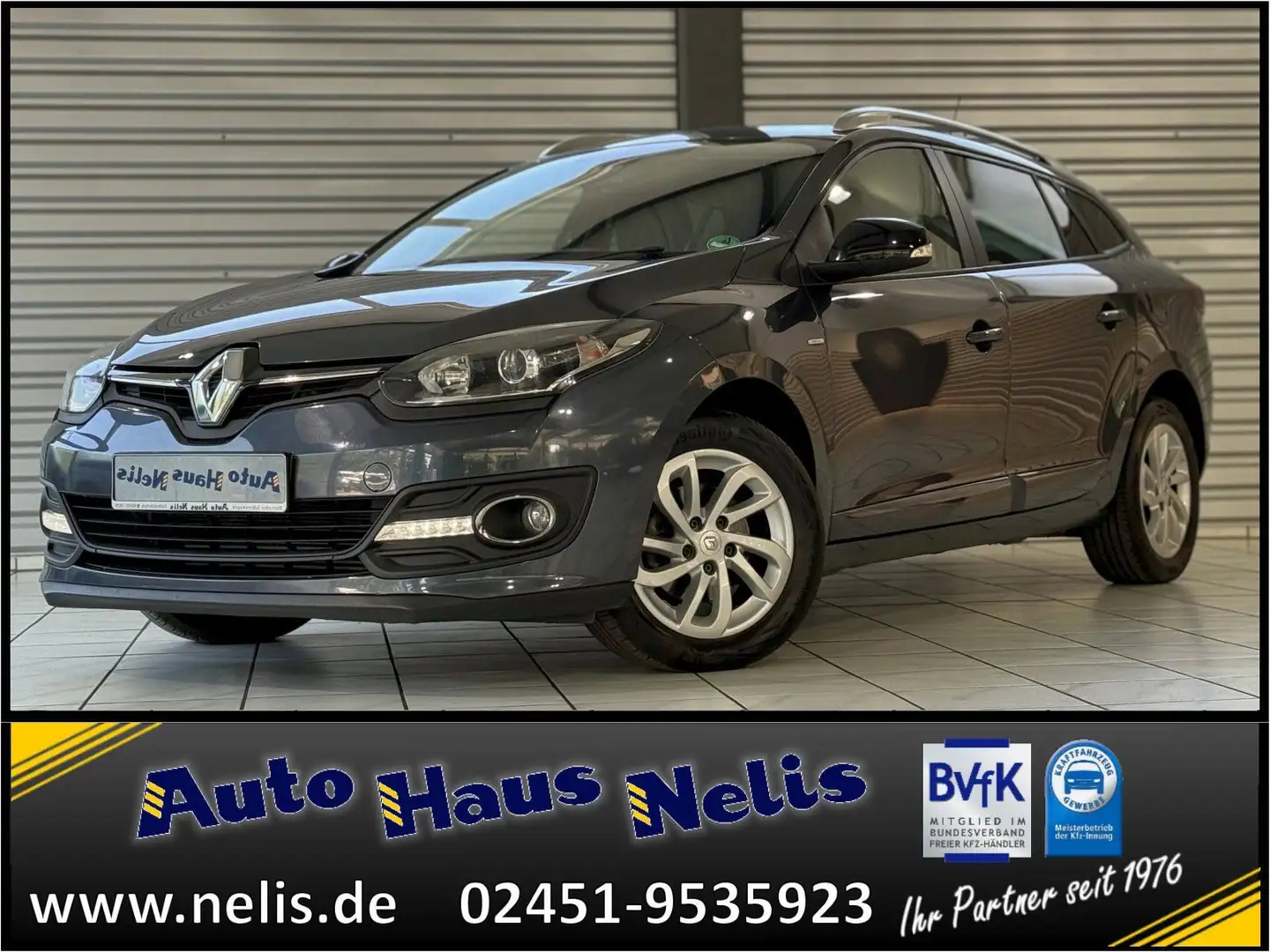 Renault Megane 1,5 dCi 110 FAP Grandtour Limited Navi PD Grey - 1