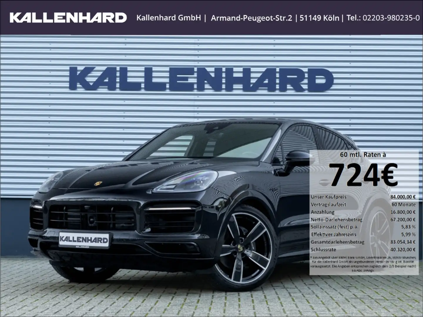Porsche Cayenne Coupe E-Hybrid 3.0-Pano-SportChrono-AHK-Luftfederu Schwarz - 1