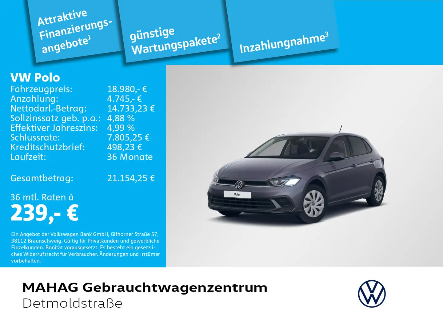 Volkswagen Polo 1.0 TSI Life  LED ParkAssist Sitzhz AppConn Grau - 1