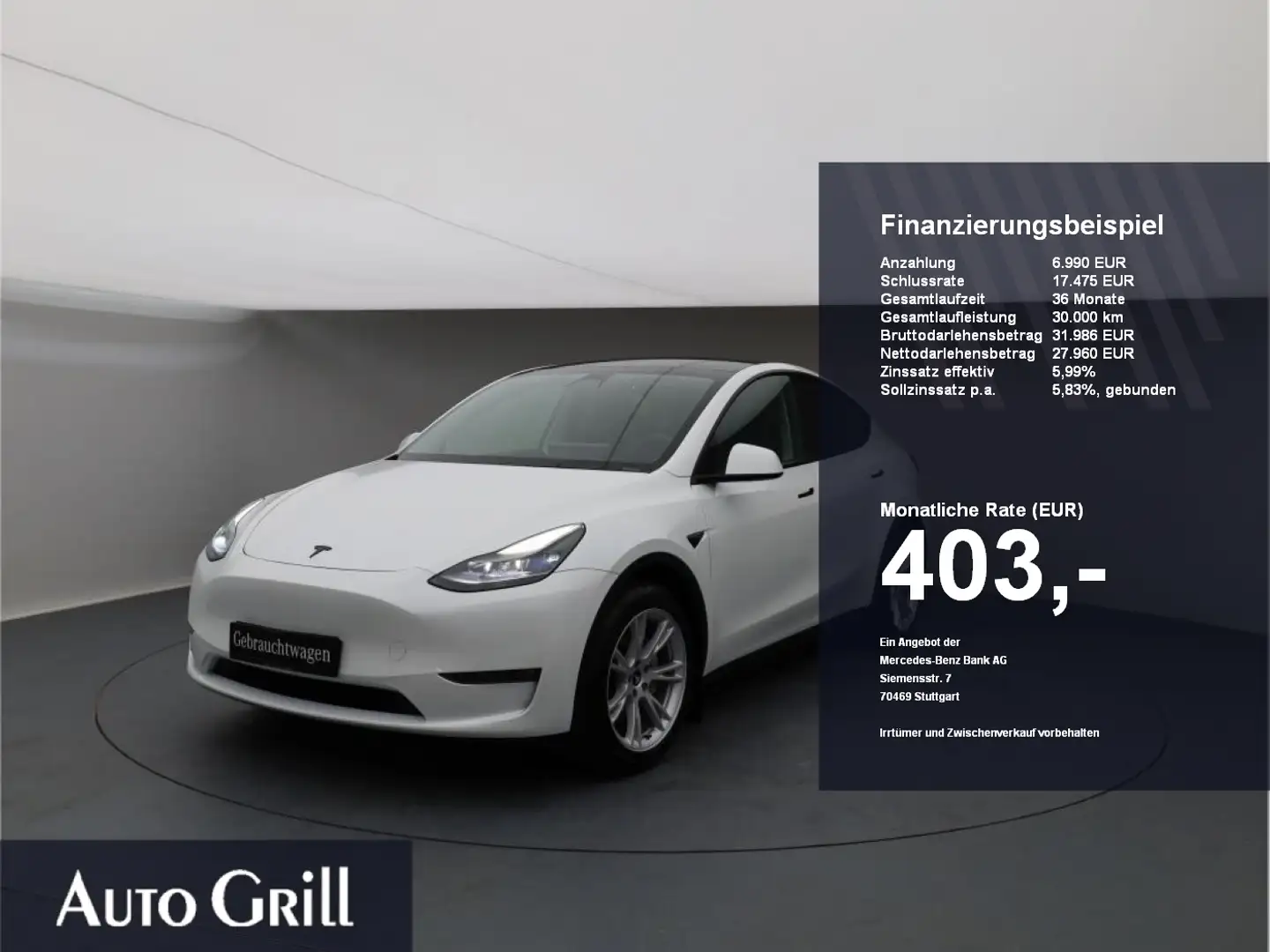 Tesla Model Y Dual AWD  Pano 4xSHZ HD Kamera Weiß - 1