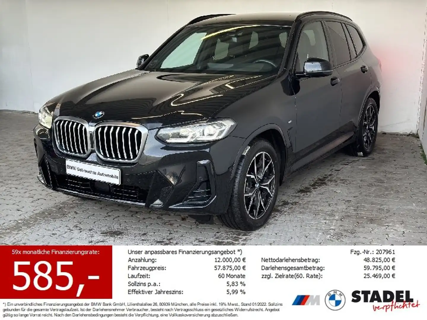 BMW X3 xDrive30d M Sport Navi.LED.Standhz.AHK.Gestik Schwarz - 1