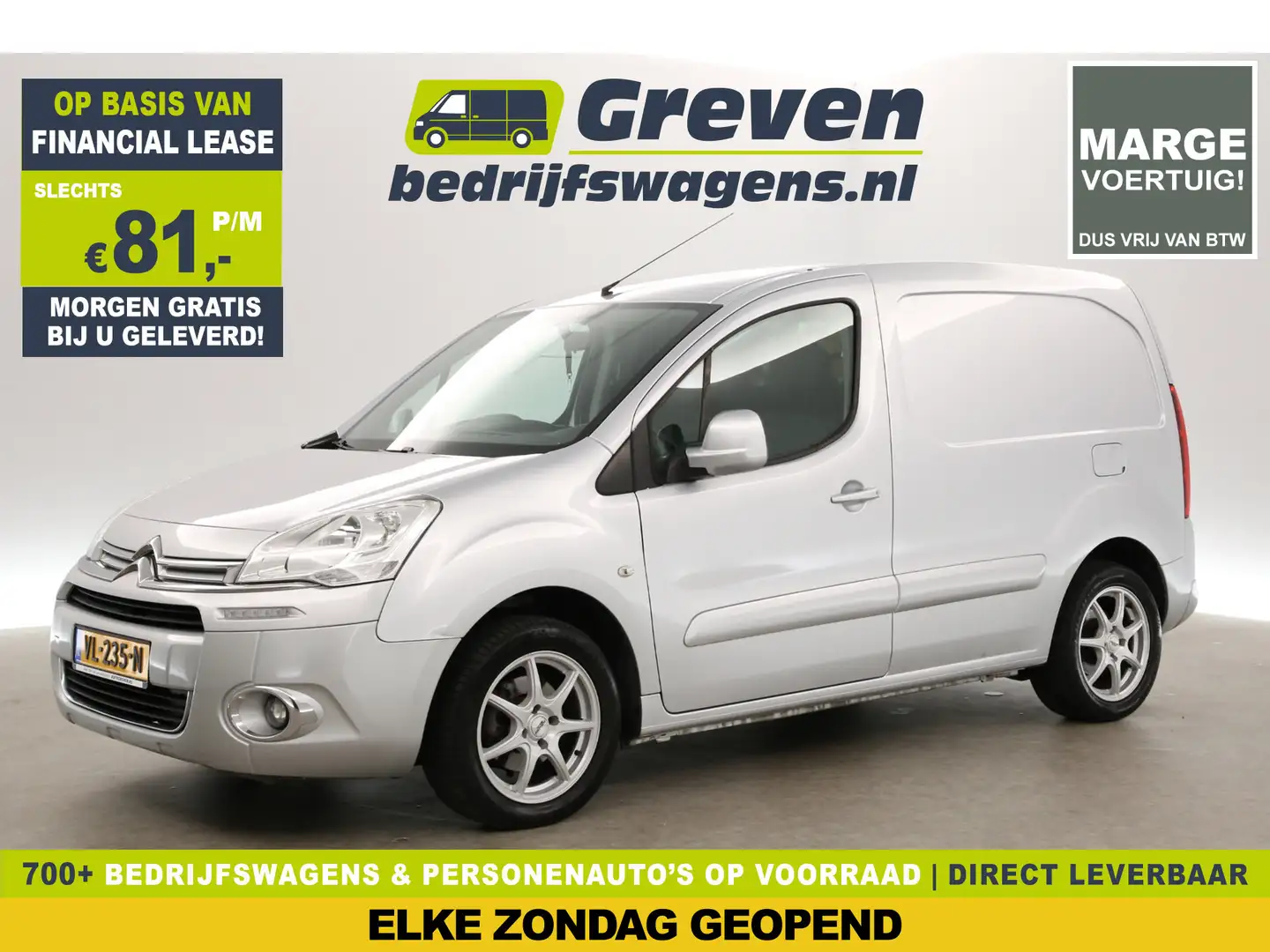 Citroen Berlingo 1.6 e-HDI L1H1 Marge Airco Parkeersensoren Trekhaa Zilver - 1