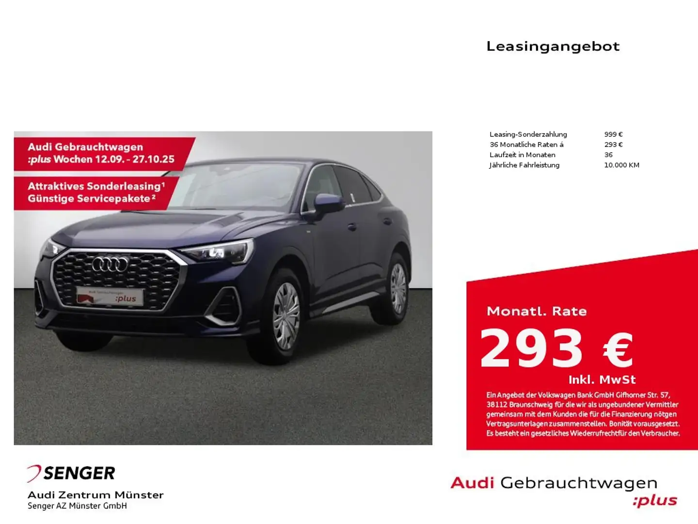 Audi Q3 Sportback 35 TFSI S line MMI Navi LED AHK Bleu - 1