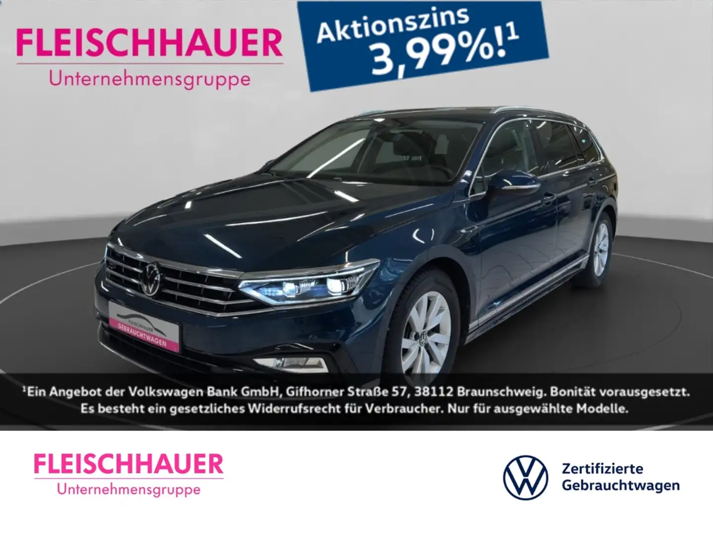 Volkswagen Passat Variant Elegance 2.0 TSI R-Line+Matrix+Stdhzg+19'' Blau - 1