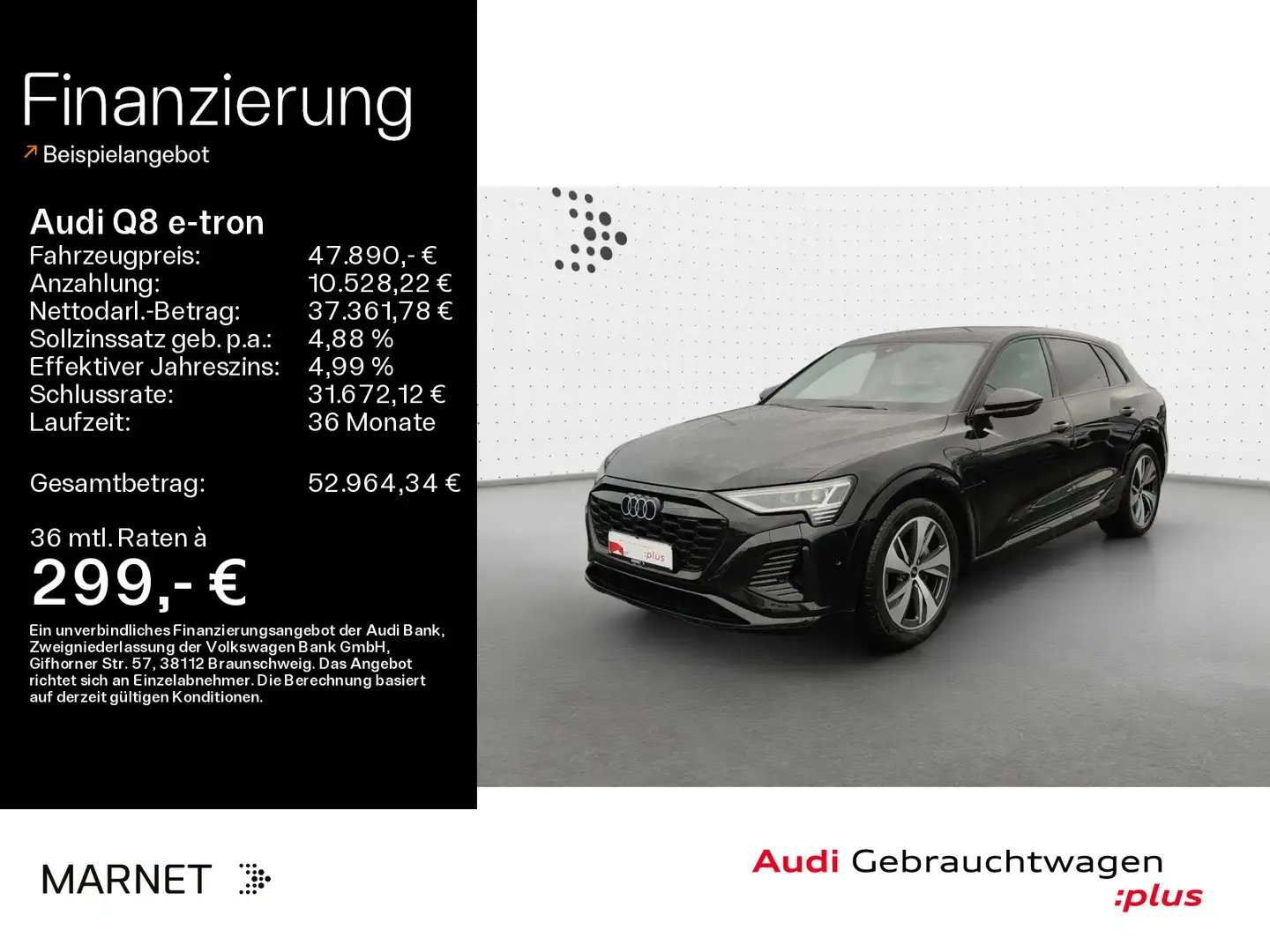 Audi Q8 e-tron 50 quattro S line*Navi*Matrix*Alu*AHK* Schwarz - 1