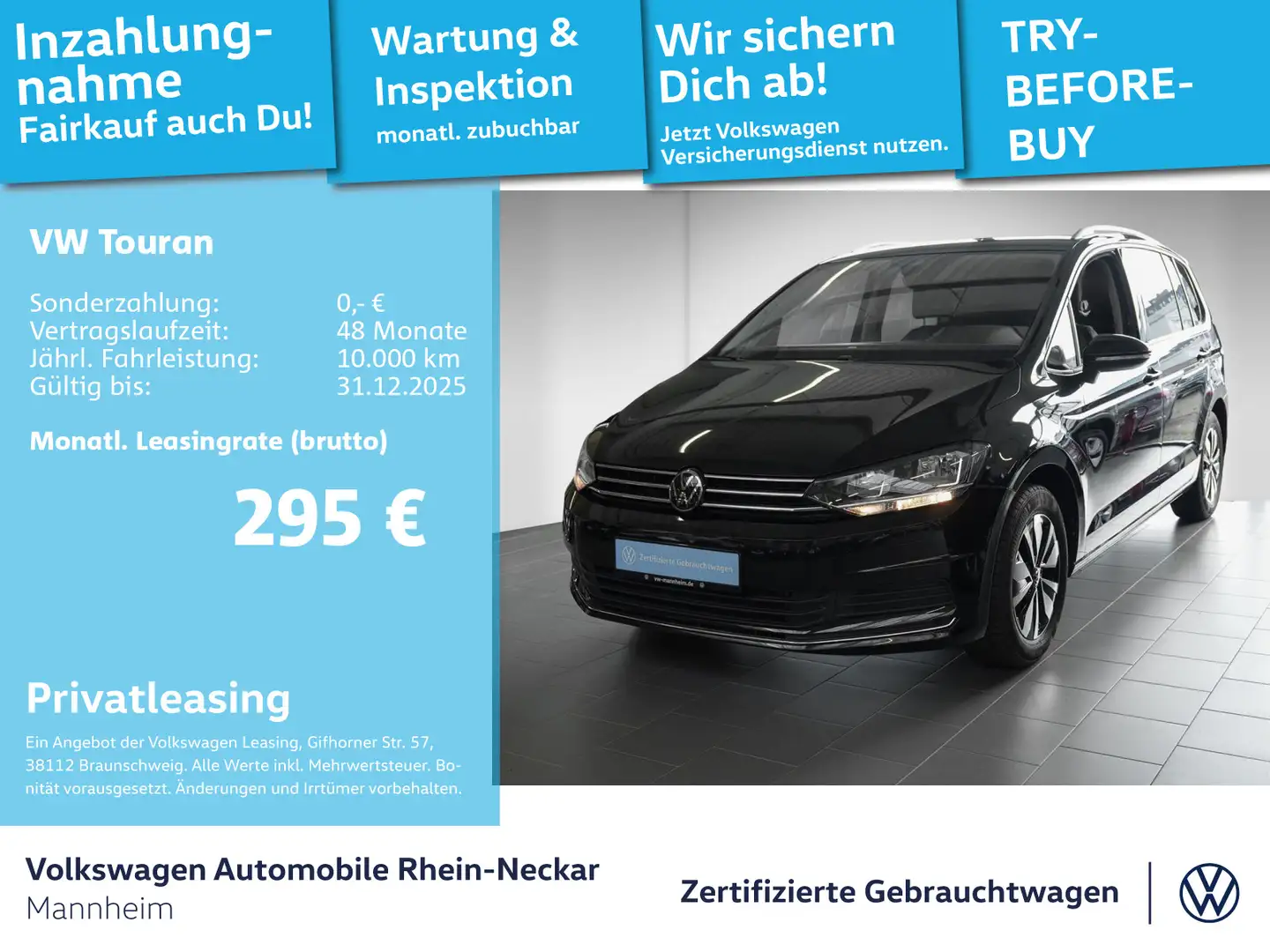 Volkswagen Touran 1.5 TSI GOAL 7-Sitzer Navi Kamera PDC uvm Schwarz - 1
