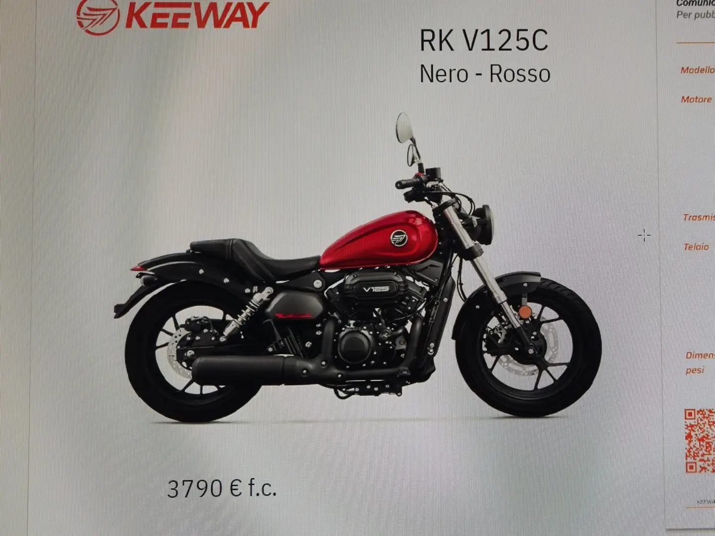 Keeway RKV 125 CUSTOM Rosso - 1