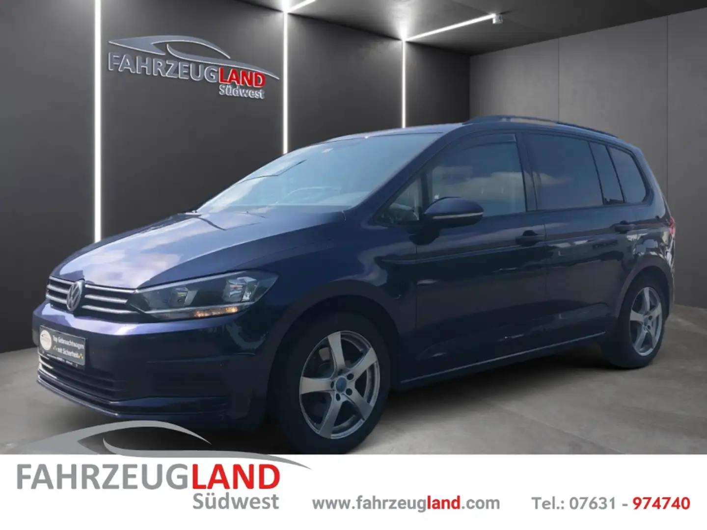 Volkswagen Touran 1,6 TDI Comfortline 7 Sitzer DSG PDC Klimatronic S Blau - 1