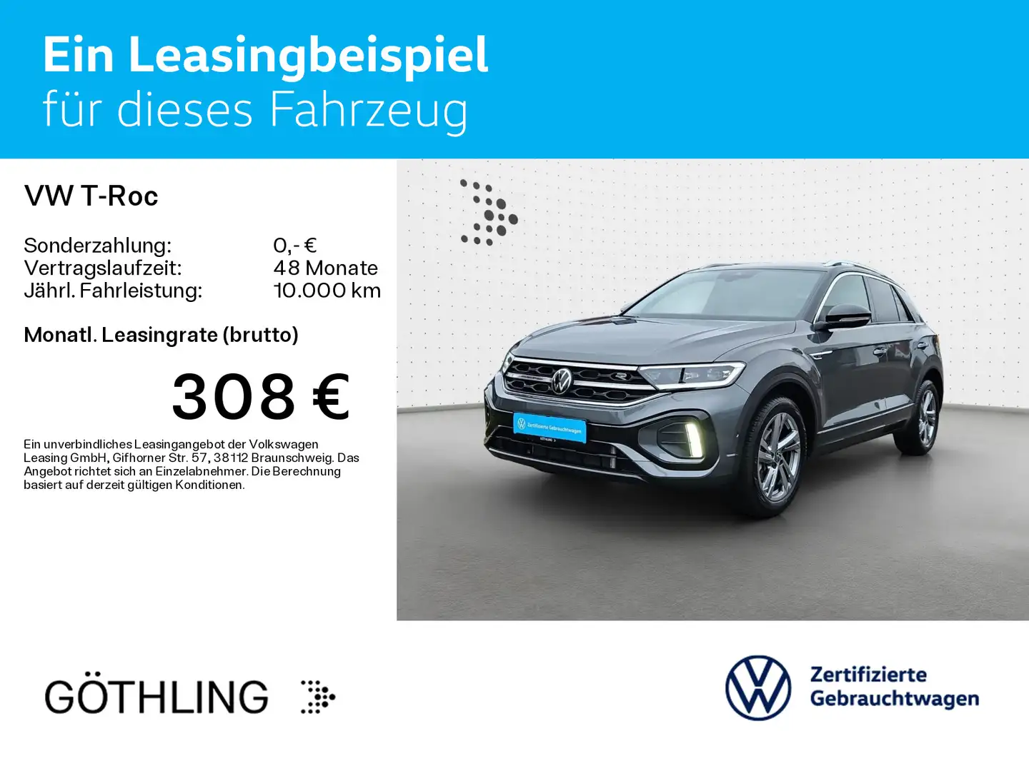 Volkswagen T-Roc R-Line 1.5 TSI DSG*NAVI*AHK*KAM*SHZ*17Zoll Grau - 2