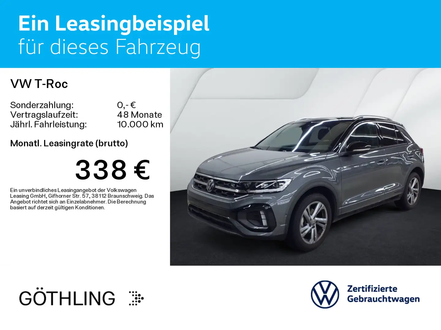 Volkswagen T-Roc R-Line 1.5 TSI DSG*NAVI*AHK*KAM*SHZ*17Zoll Gris - 2