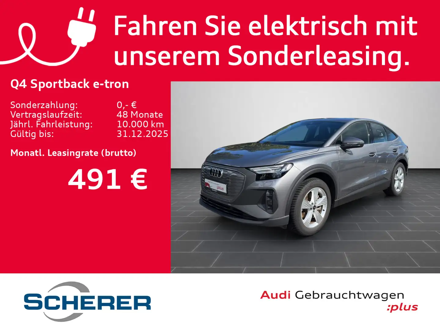 Audi Q4 e-tron 45 quattro 210 kW PANO AHK W Grau - 1