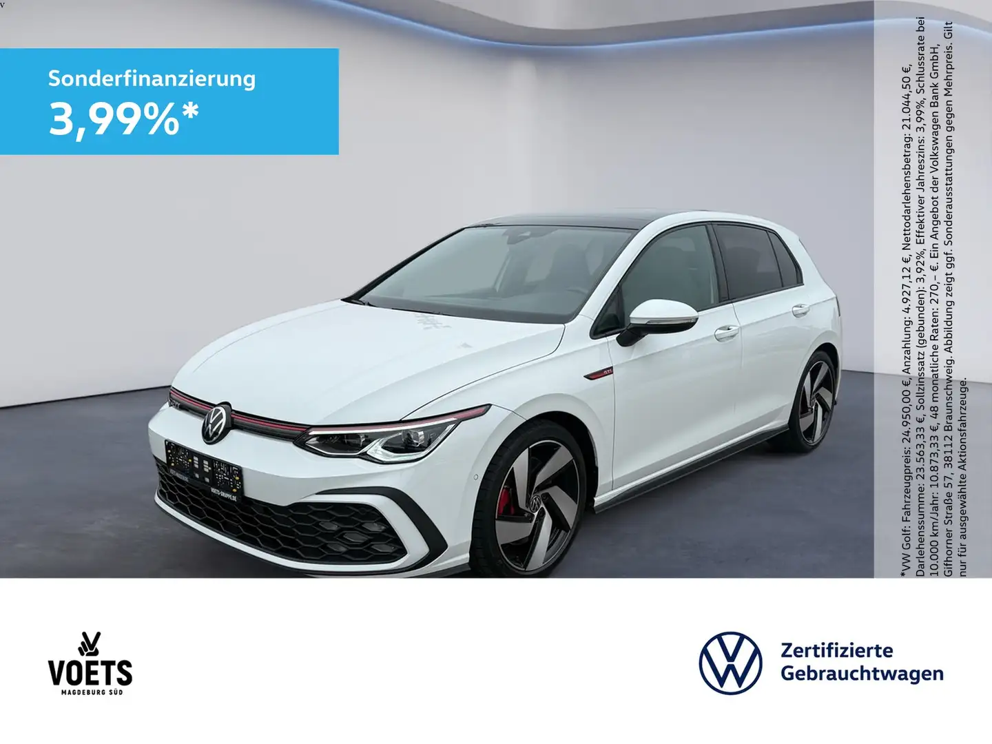 Volkswagen Golf VIII GTI DSG IQ-LIGHT+NAVI+PANO+LEDER+DCC Weiß - 1