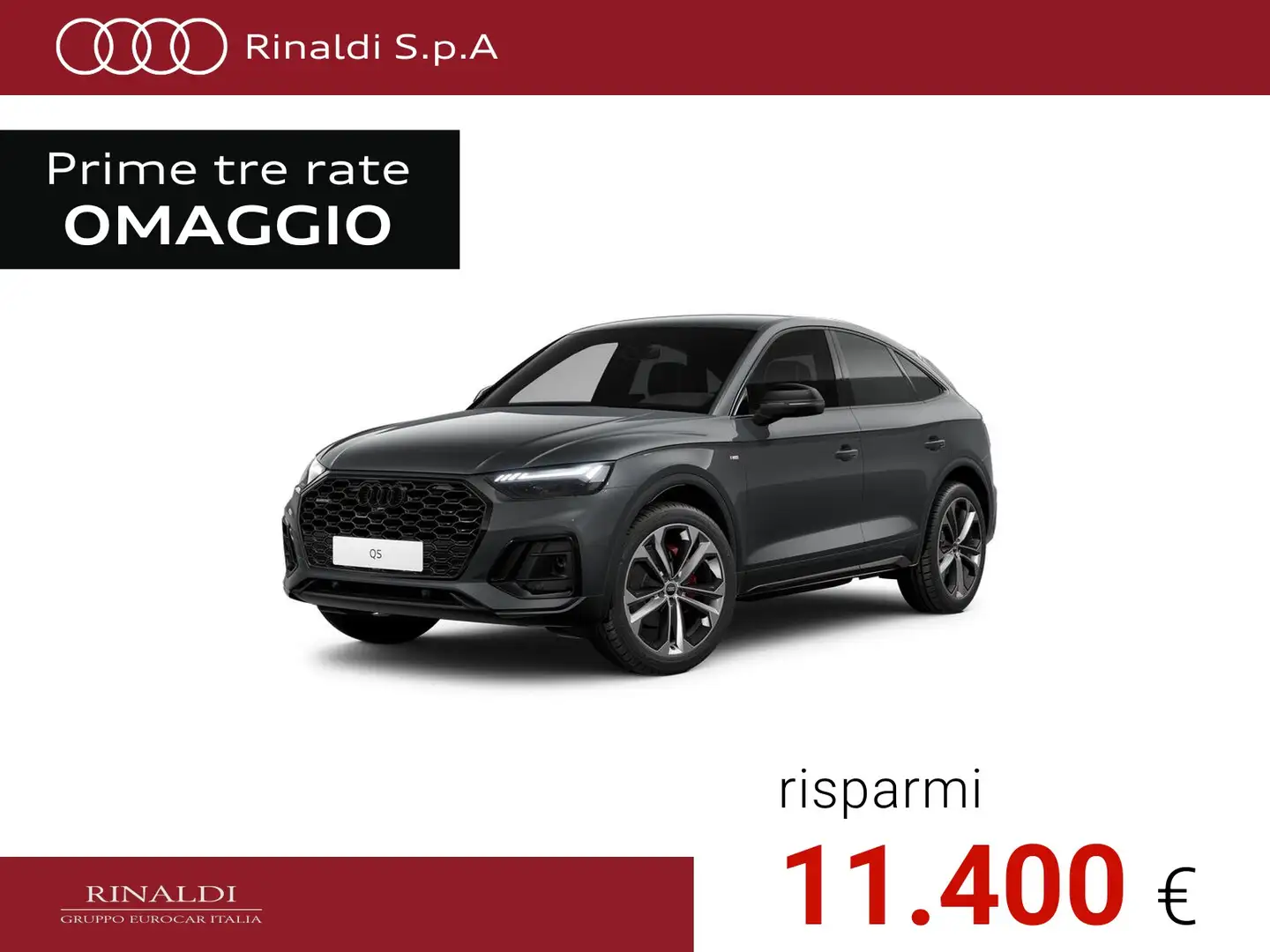 Audi Q5 sportback 40 2.0 tdi mhev 12v identity black quatt Grigio - 1