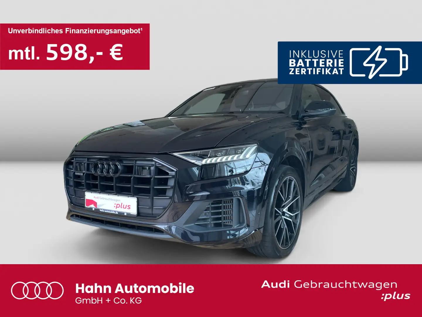 Audi Q8 55TFSIe quattro Tiptrc S-line HD Matrix AHK Noir - 1