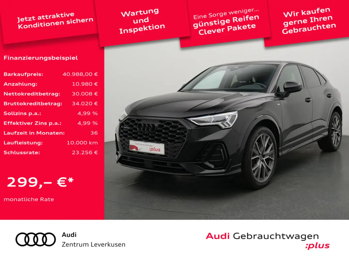Audi Q3 Sportback quattro S line S-TRON LEDER B&O KAM Schwarz - 1