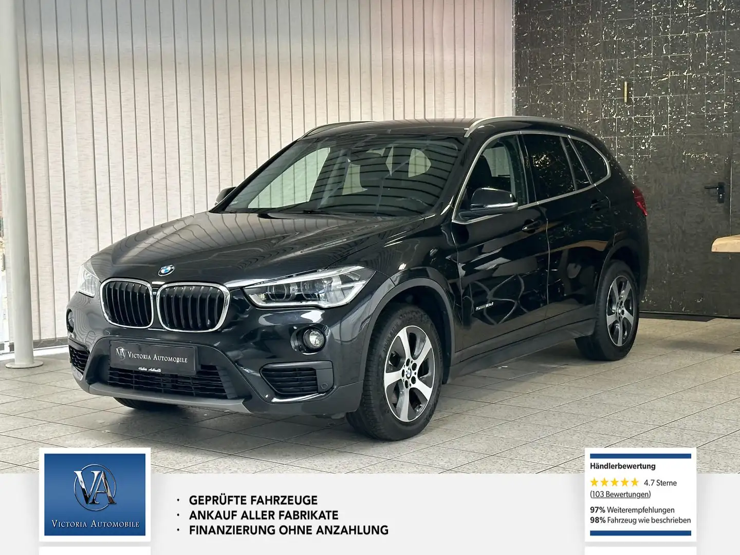 BMW X1 sDrive 18 d Advantage 1 Hand* Scheckheft* Unfallfr Schwarz - 1