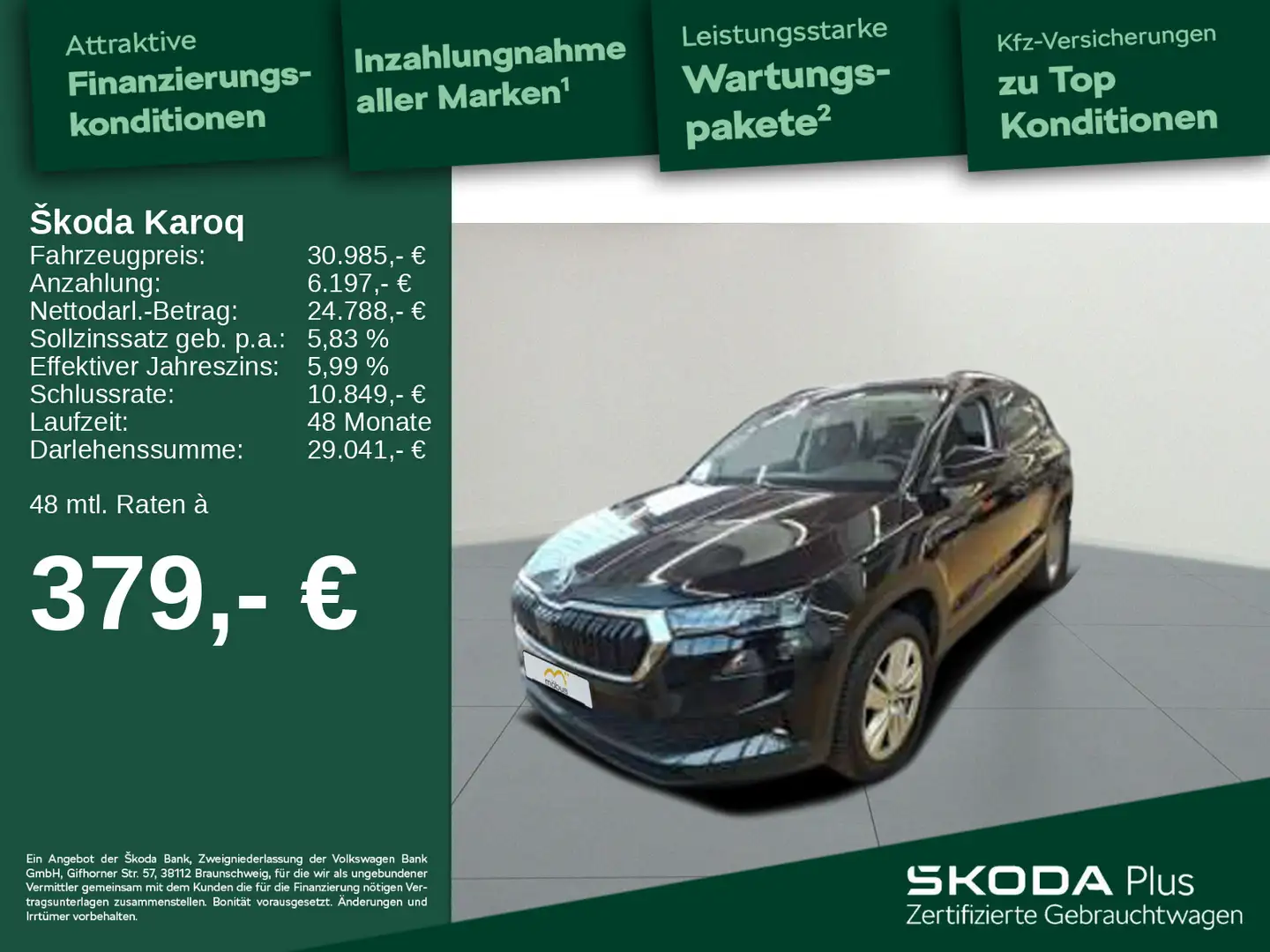 Skoda Karoq 1.5 TSI Selection*DSG*APP*ACC*GRA*MATRIX* Schwarz - 1