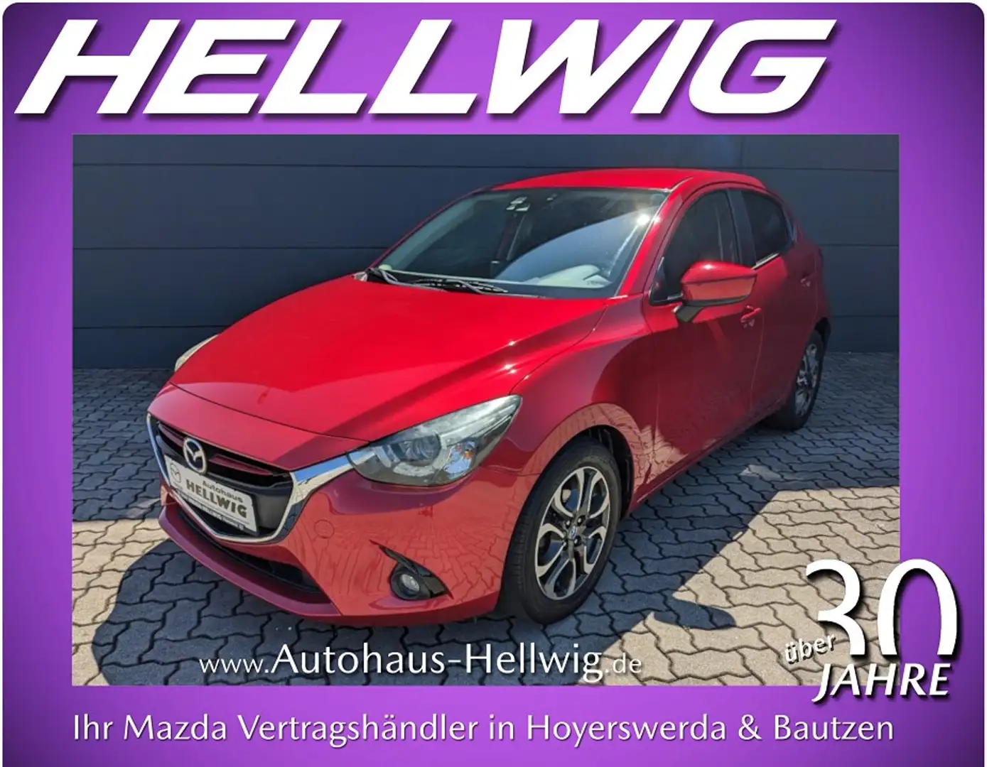 Mazda 2 SKYACTIV-G 90 Sports-Line Navi PDC Tempomat Rouge - 1