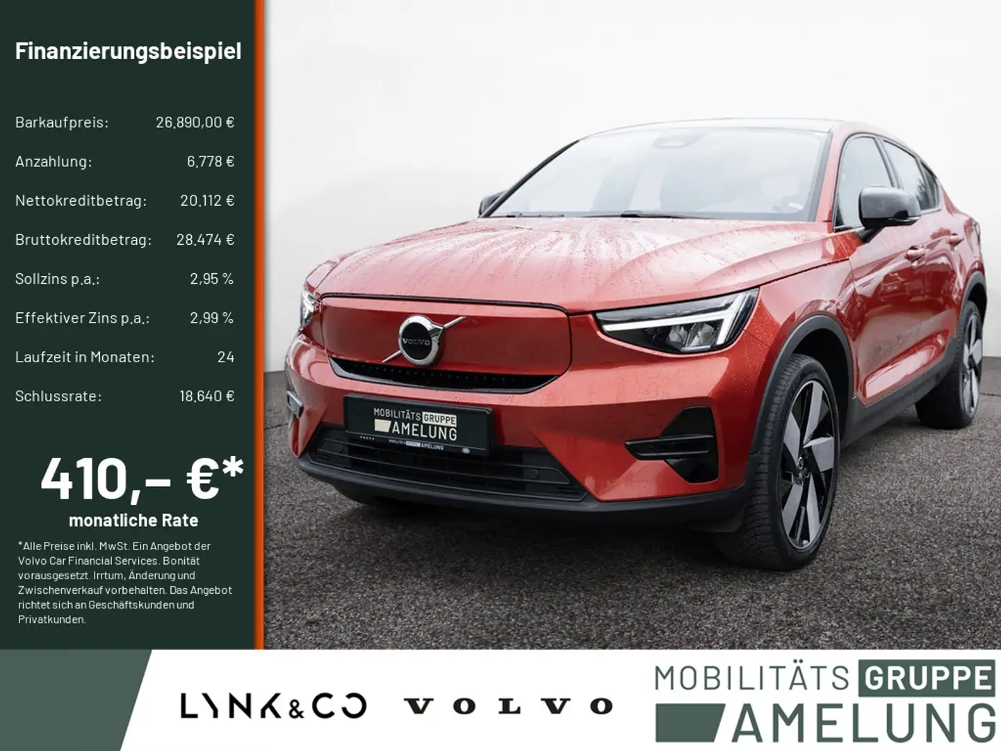 Volvo C40 Recharge Single Motor Core NAVI LED PANO Rot - 1