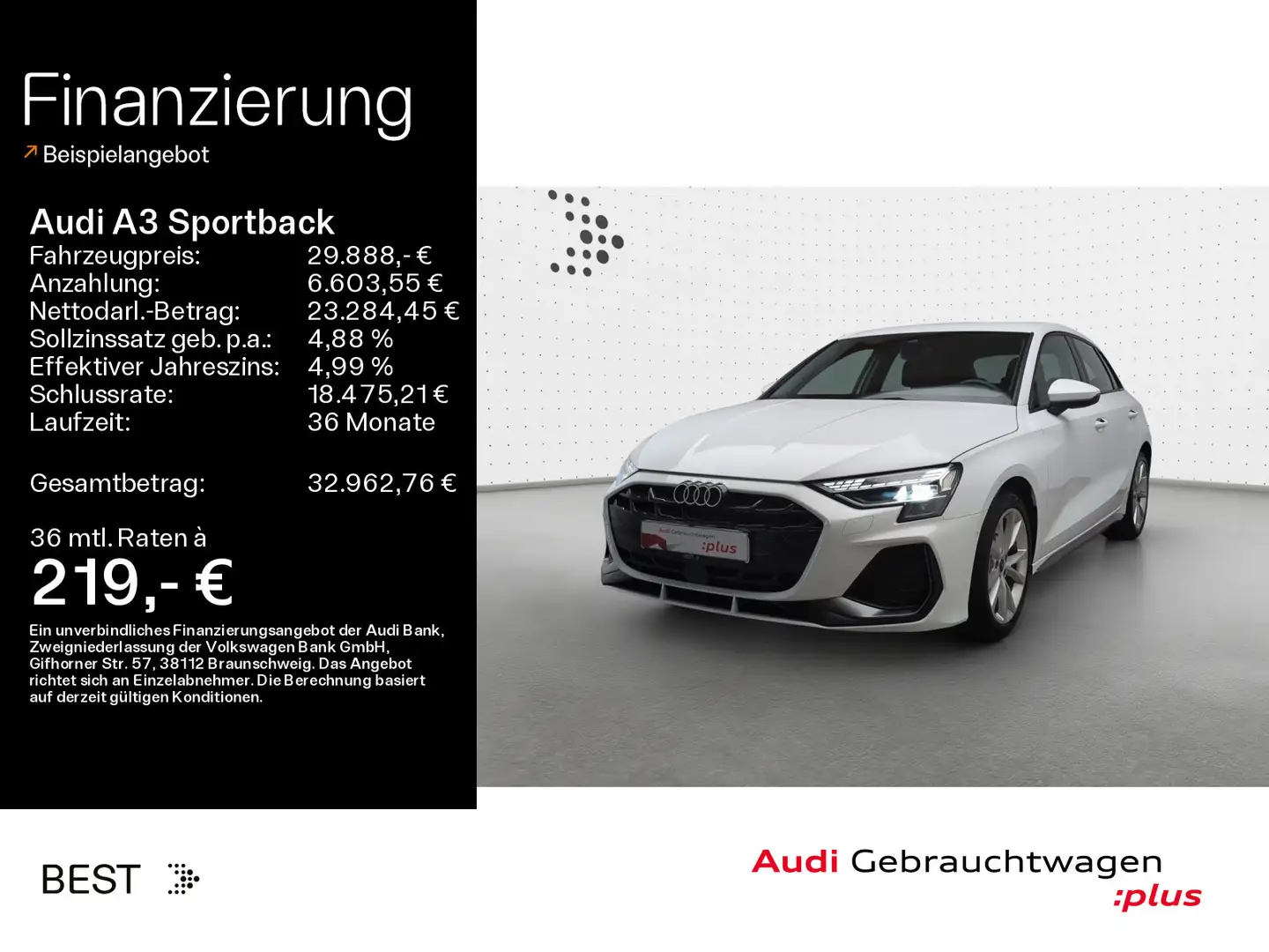 Audi A3 S line 35 TFSI Assist*Business Bianco - 1