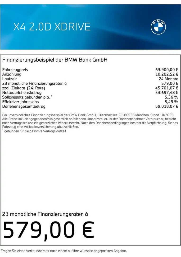 BMW X4 xDrive20d M Sport|UPE 84.880€|Sofort verfügbar Schwarz - 2