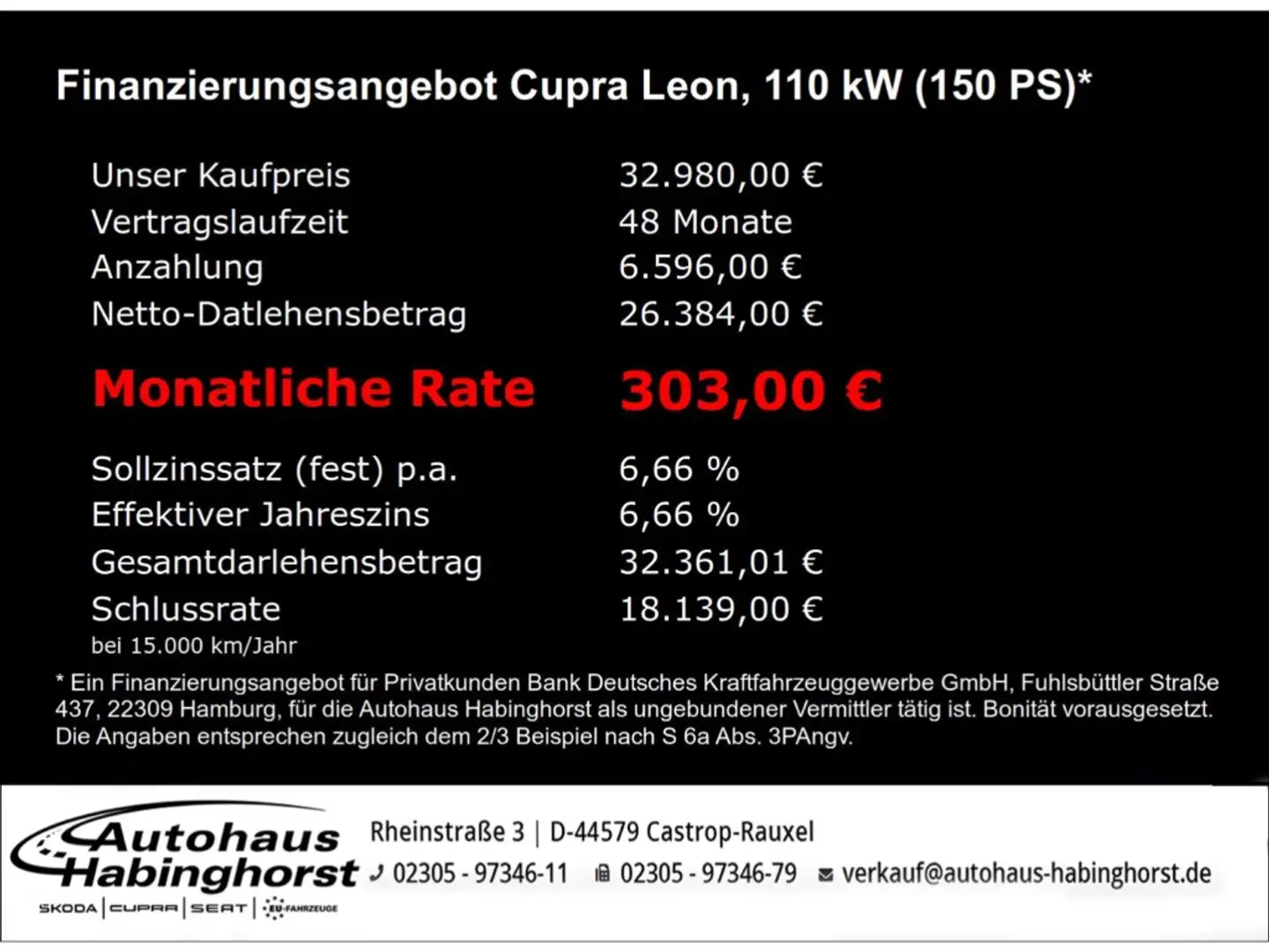 CUPRA Leon Sportstourer 1.5 eTSI DSG Navi Kamera Kessy LED Sh Schwarz - 2