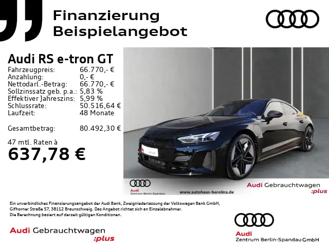 Audi RS e-tron GT *MATRIX*HuD*360°B&O*LUFT*CARBON*