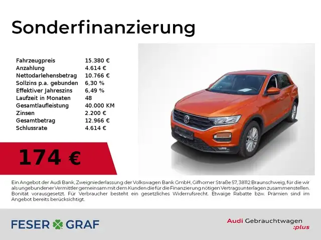 2018 Volkswagen T-Roc in Orange for sale