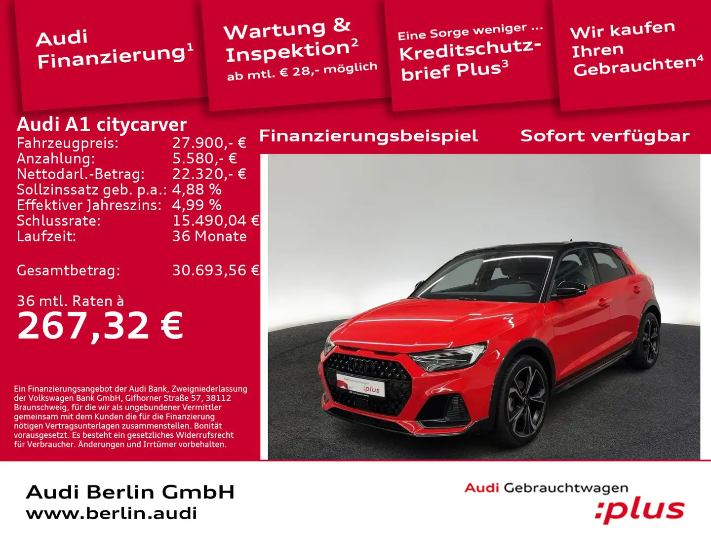 Audi A1 35 TFSI S tr. RFK LED NAVI VIRTUAL Rot - 1