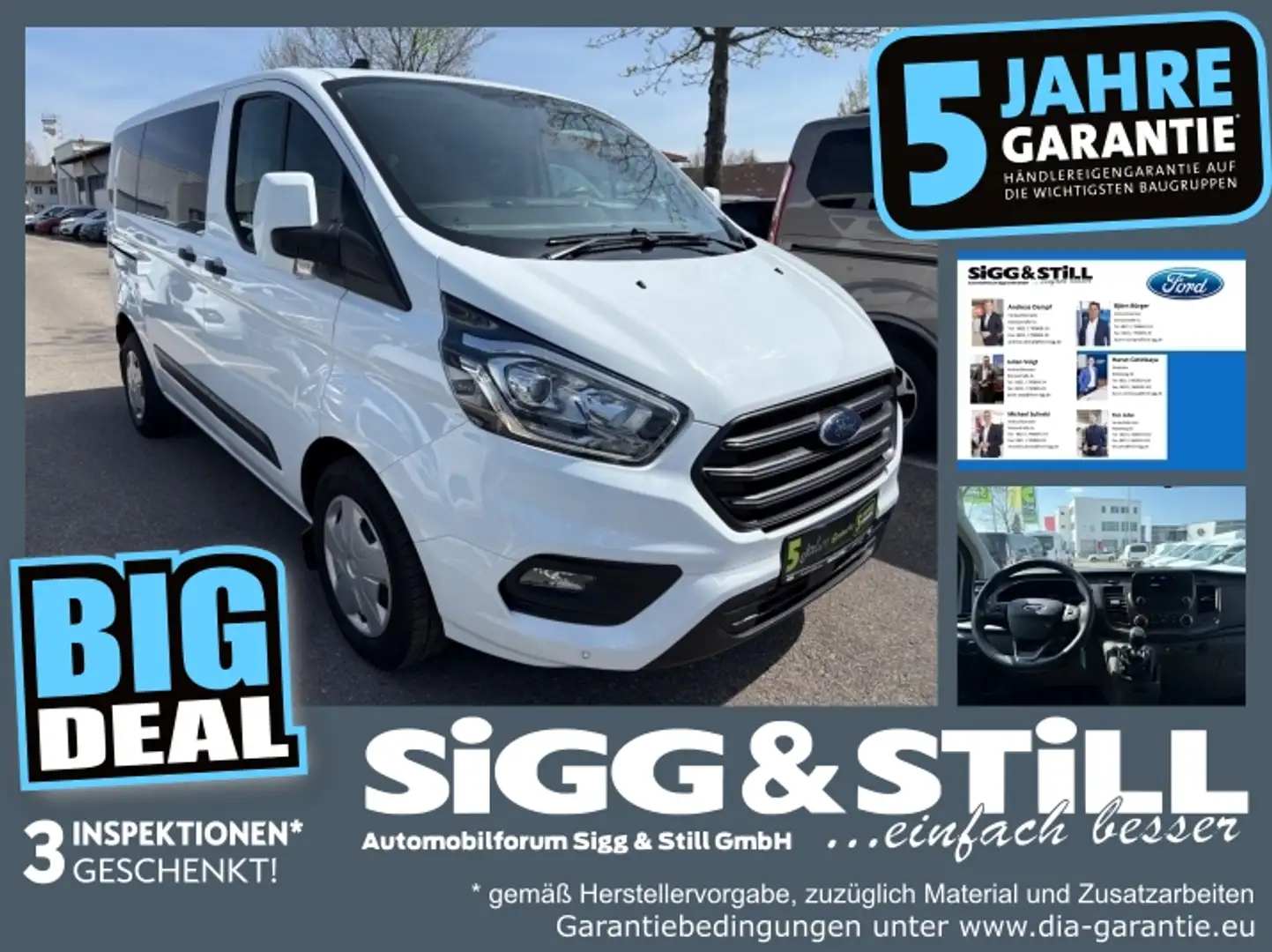 Ford Transit Custom Kombi 320 L1 Trend 9-SITZER*KLIMA Fehér - 1
