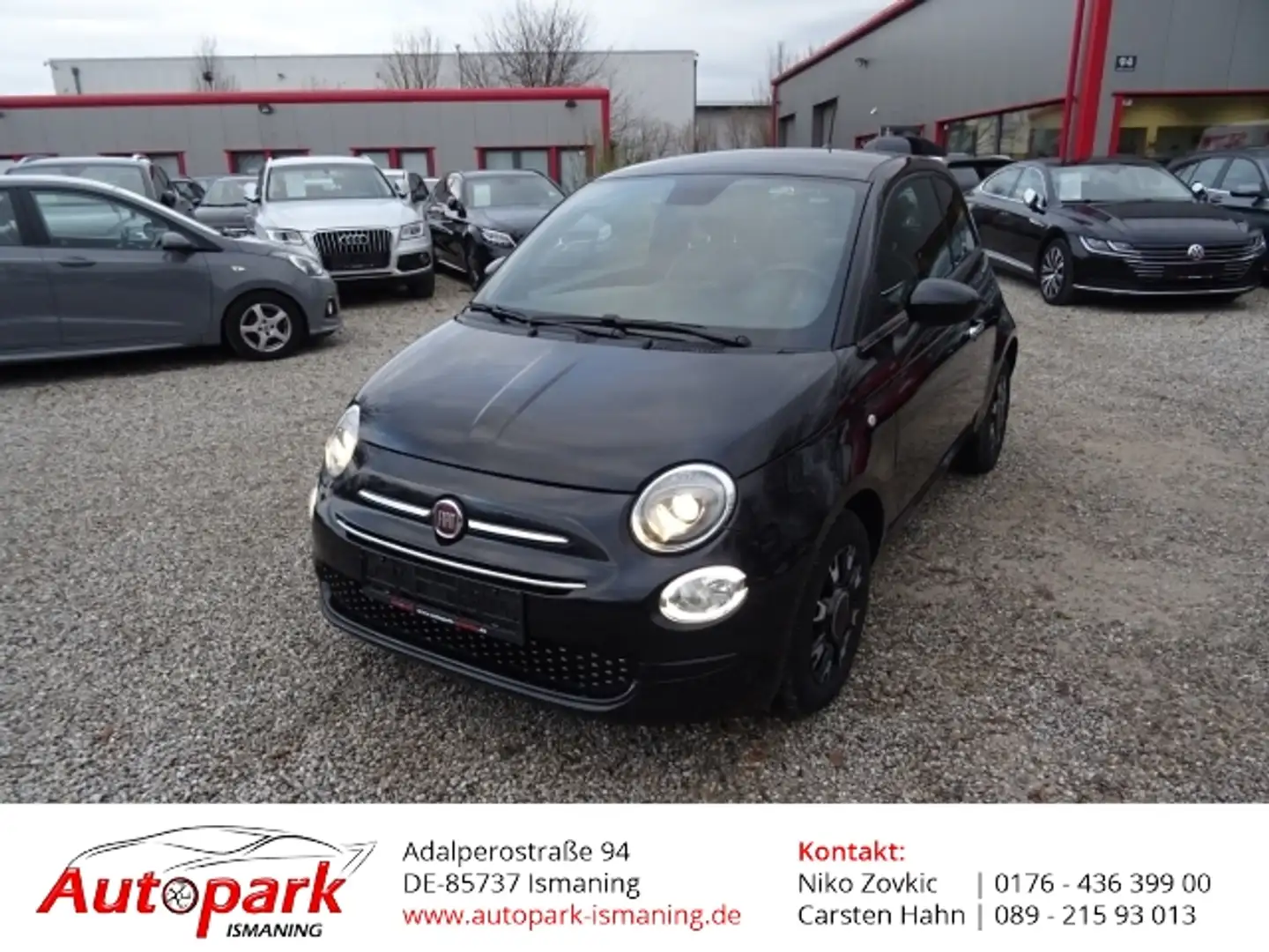 Fiat 500 Lounge 1.2 8V EU6d-T Temp Tel.-Vorb. PDC Noir - 1