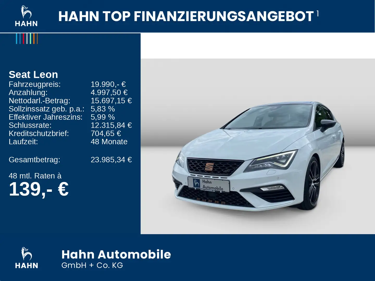 SEAT Leon 2.0TSI DSG Cupra LED ACC PDC DAB Navi Weiß - 2