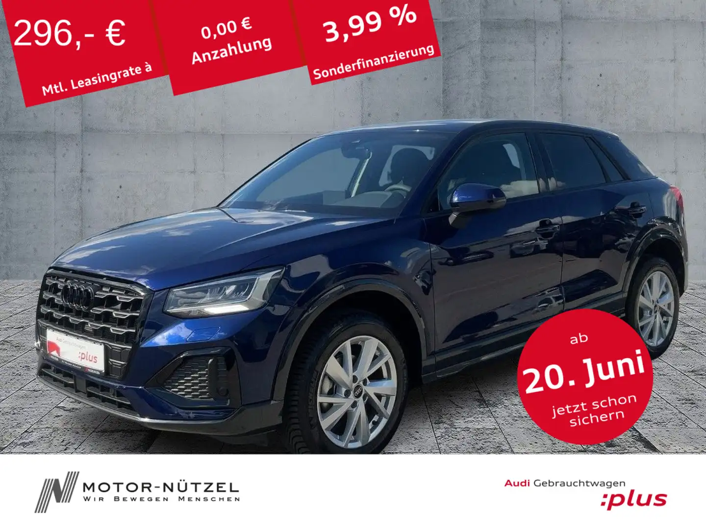 Audi Q2 30 TDI ADVANCED LED+NAV+PDC+GRA+17"LM+SHZ+AHK Blau - 1