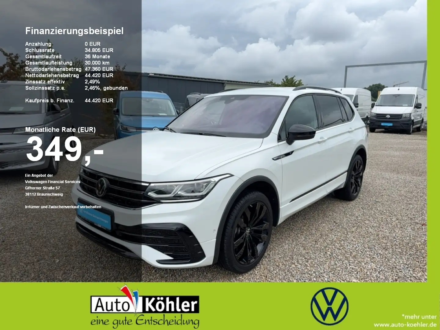 Volkswagen Tiguan Allspace R-Line TDi 75.200.- Neupreis ACC Weiß - 1