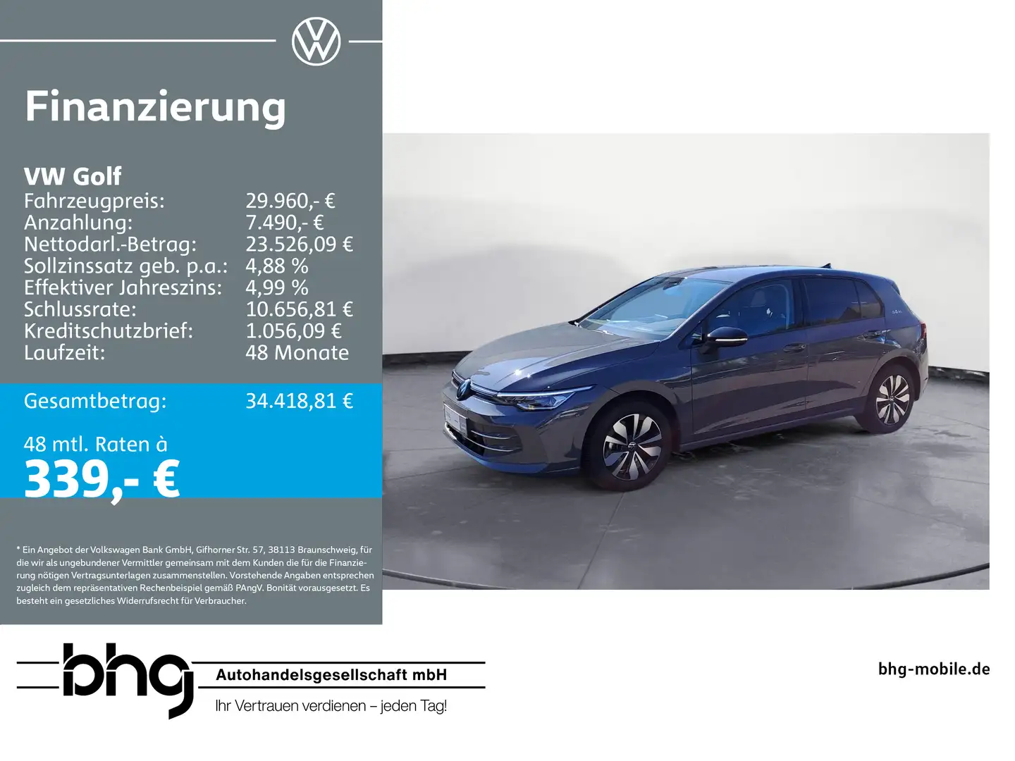 Volkswagen Golf 2.0 TDI SCR DSG Life Grau - 1