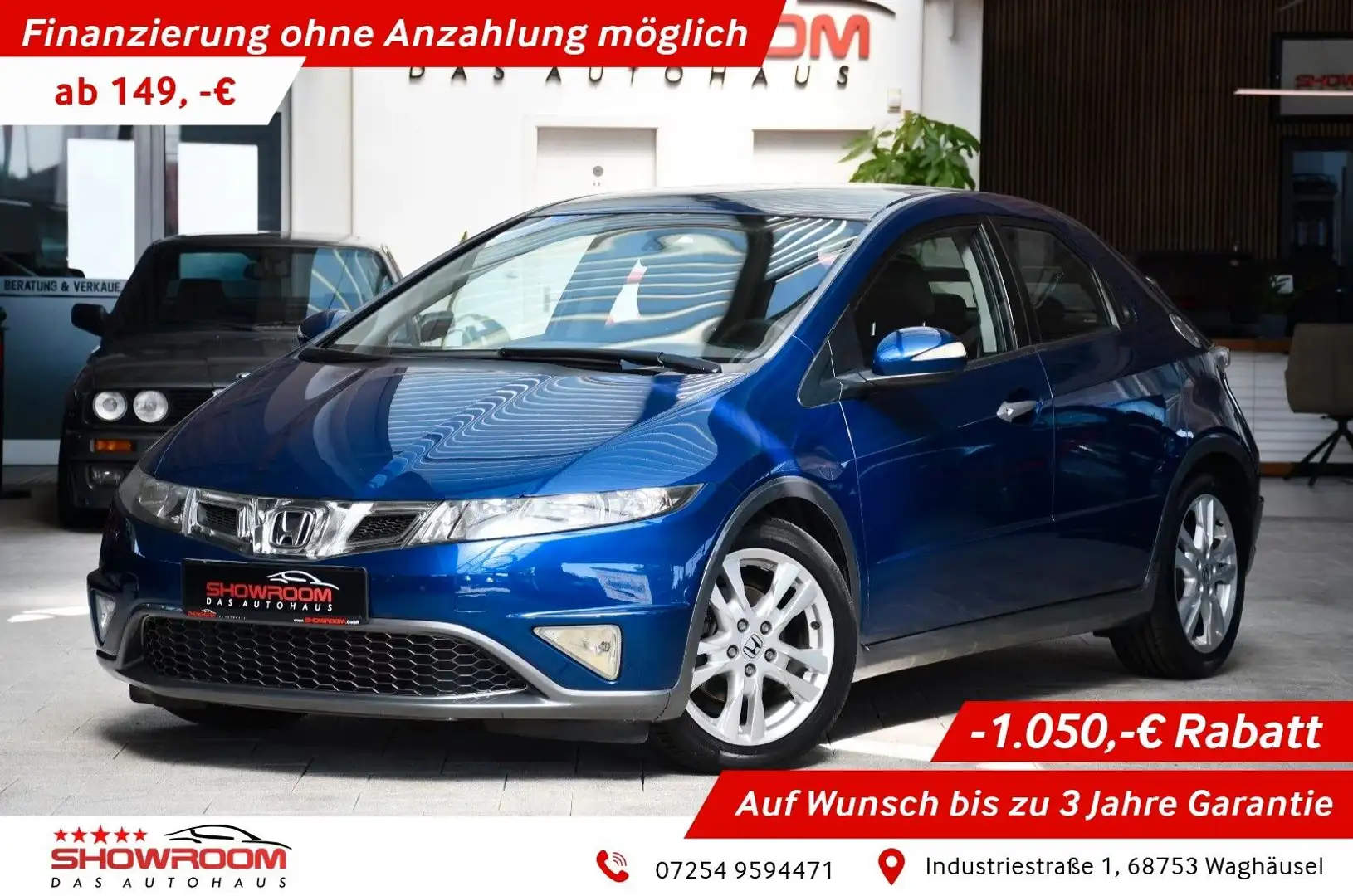 Honda Civic Lim. 5-trg. 1.8 Sport Modelpflege 1. Hand! Blau - 1