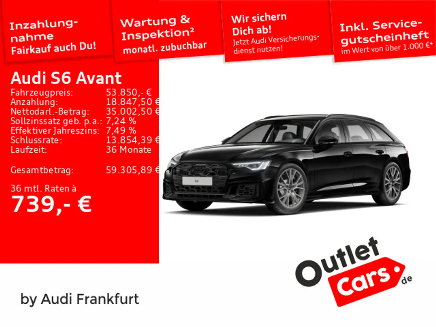 Audi S6 TDI tiptronic LED AHK B&O Schwarz - 1