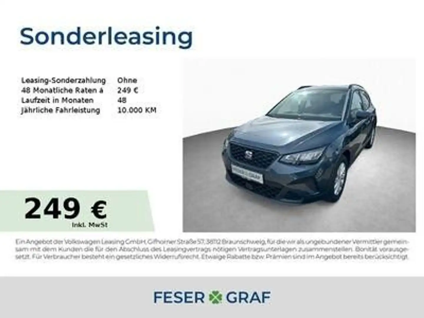 SEAT Arona 1.0 TSI Style PDC|SHZ|FullLink Grau - 1