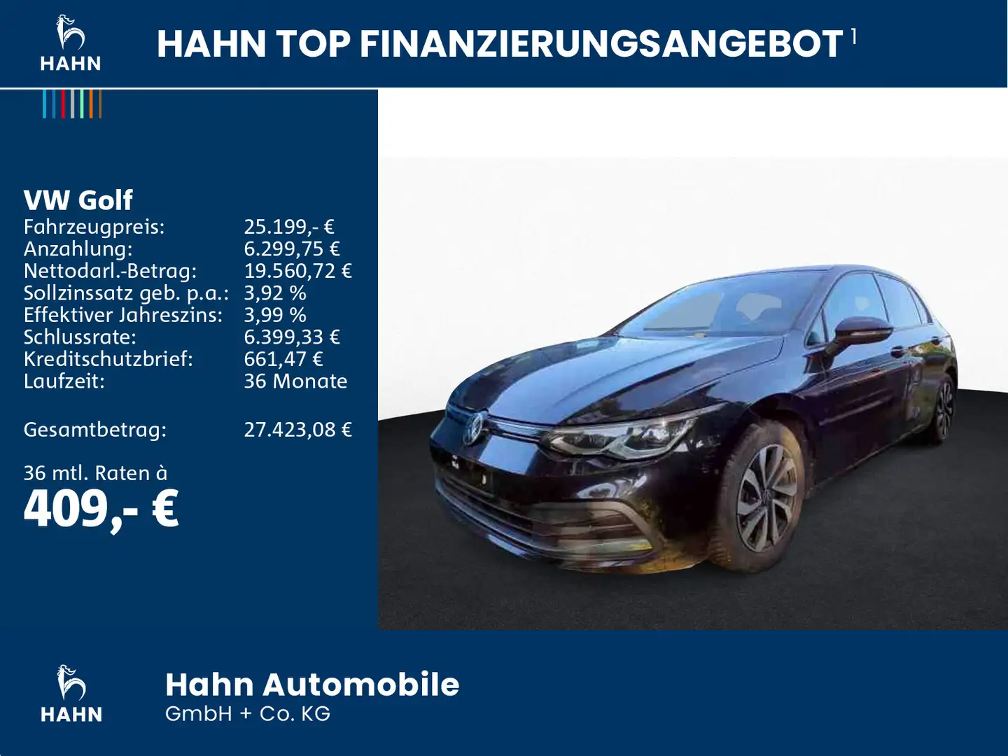 Volkswagen Golf VIII 2.0TDI DSG Active Matrix Navi AHK Pano Schwarz - 2