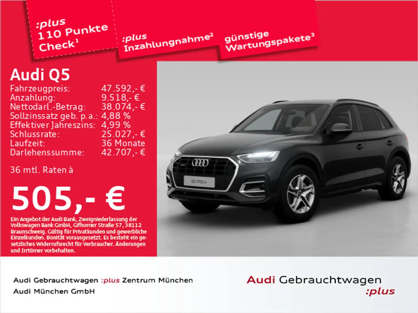 Audi Q5 50 TFSI e qu. S tronic Pano/HuD/Navi+ Schwarz - 1