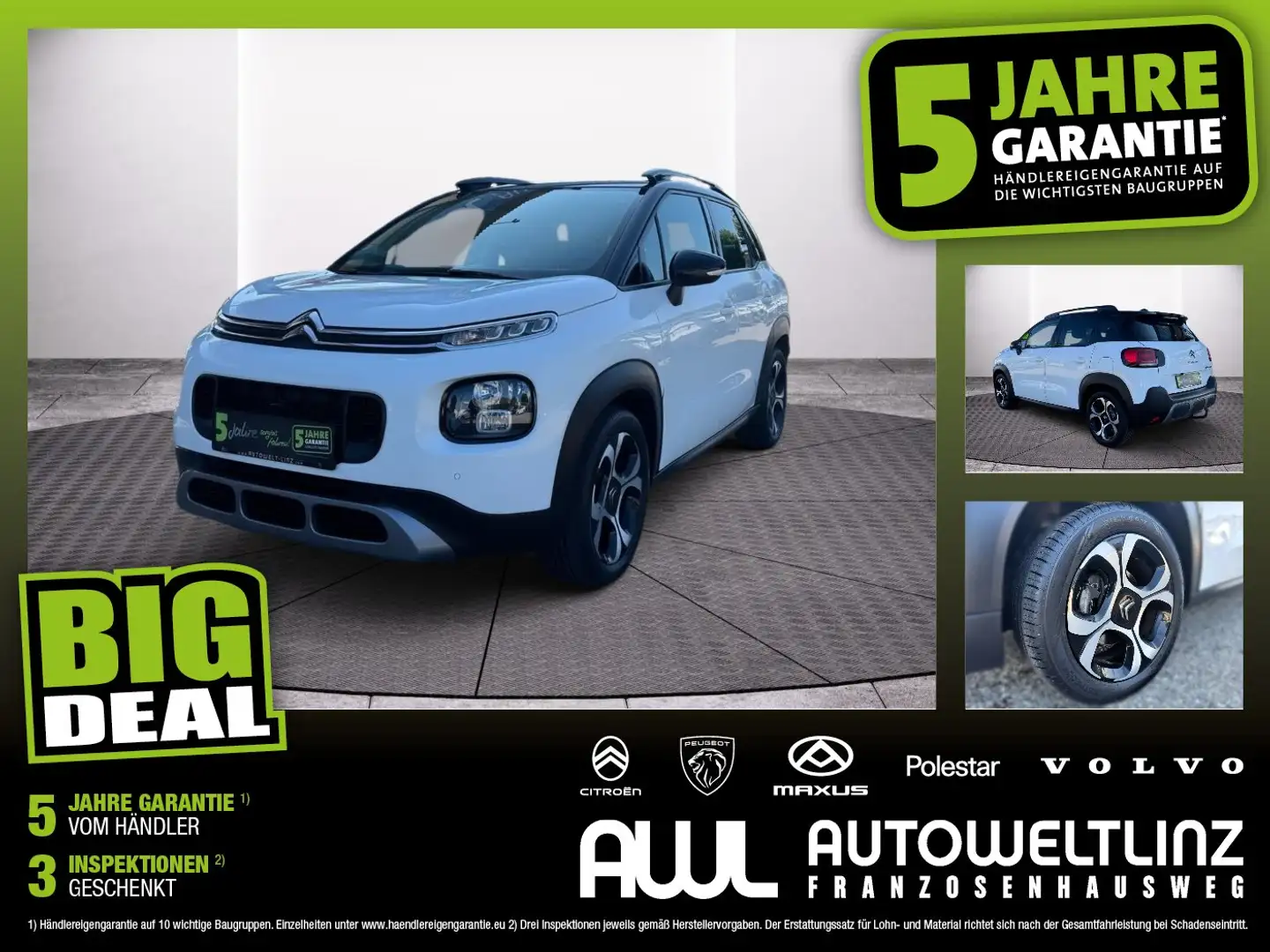 Citroen C3 Aircross 1.2 PureTech 110 Shine Navi+Kam.+LM Weiß - 1