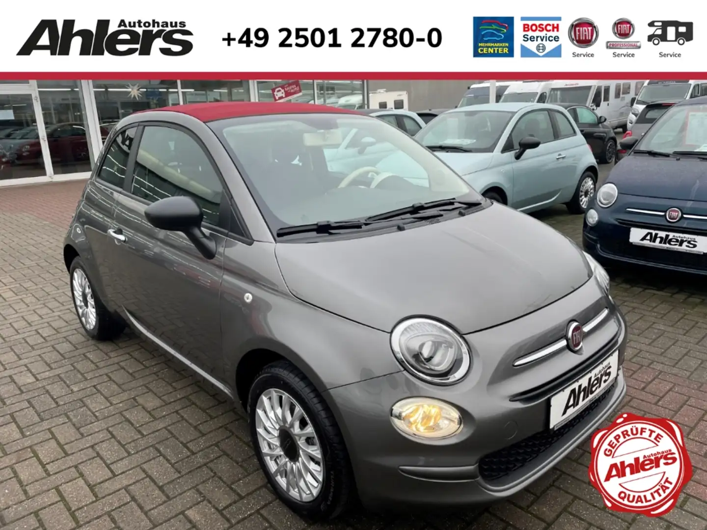 Fiat 500C +CARPLAY+KLIMA+ALU+TEMPOMAT+ELFENBEIN+DAB+ Gris - 1
