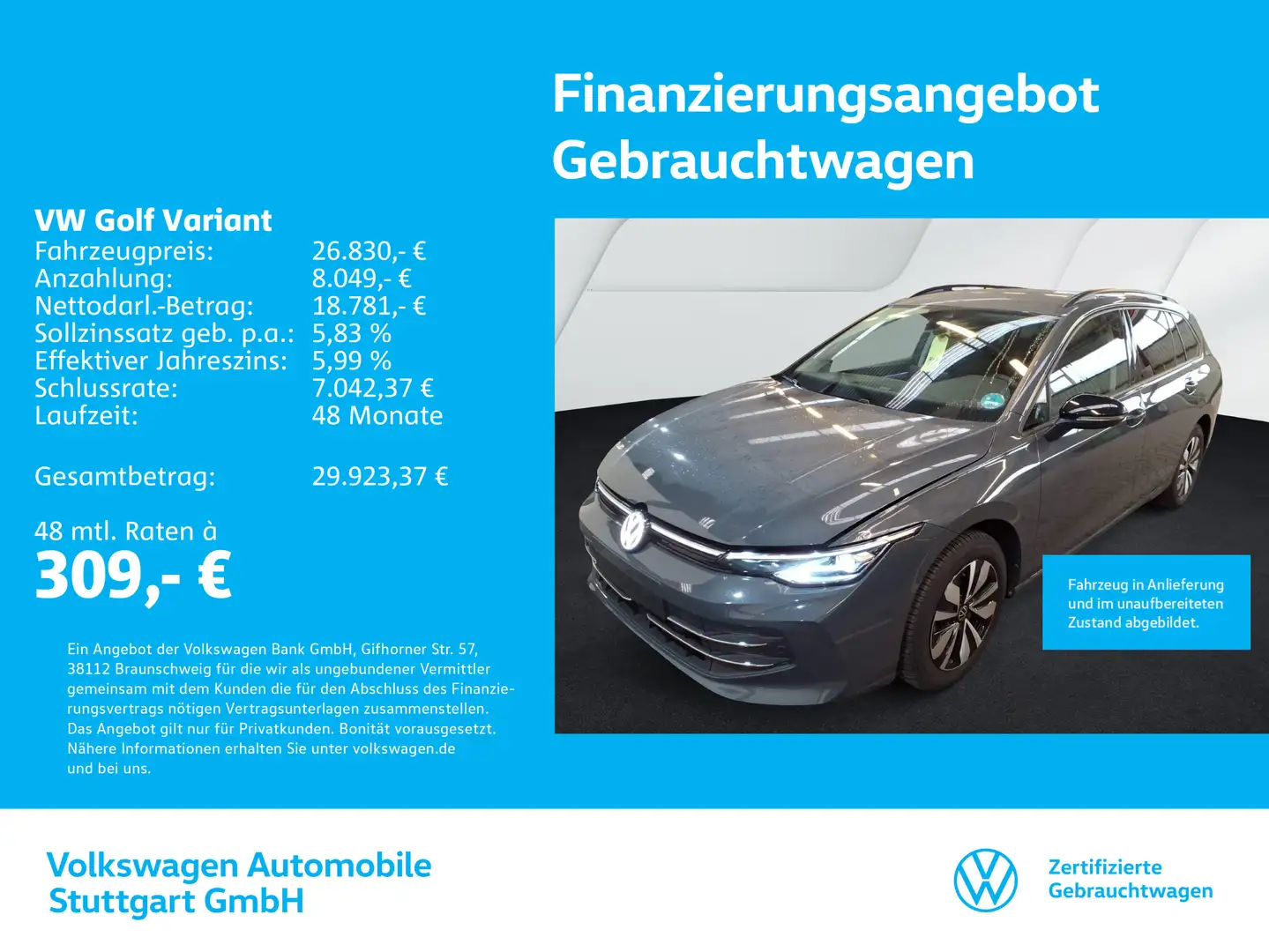 Volkswagen Golf Variant Goal 1.5 TSI Navi Kamera LED  AHK Grau - 1