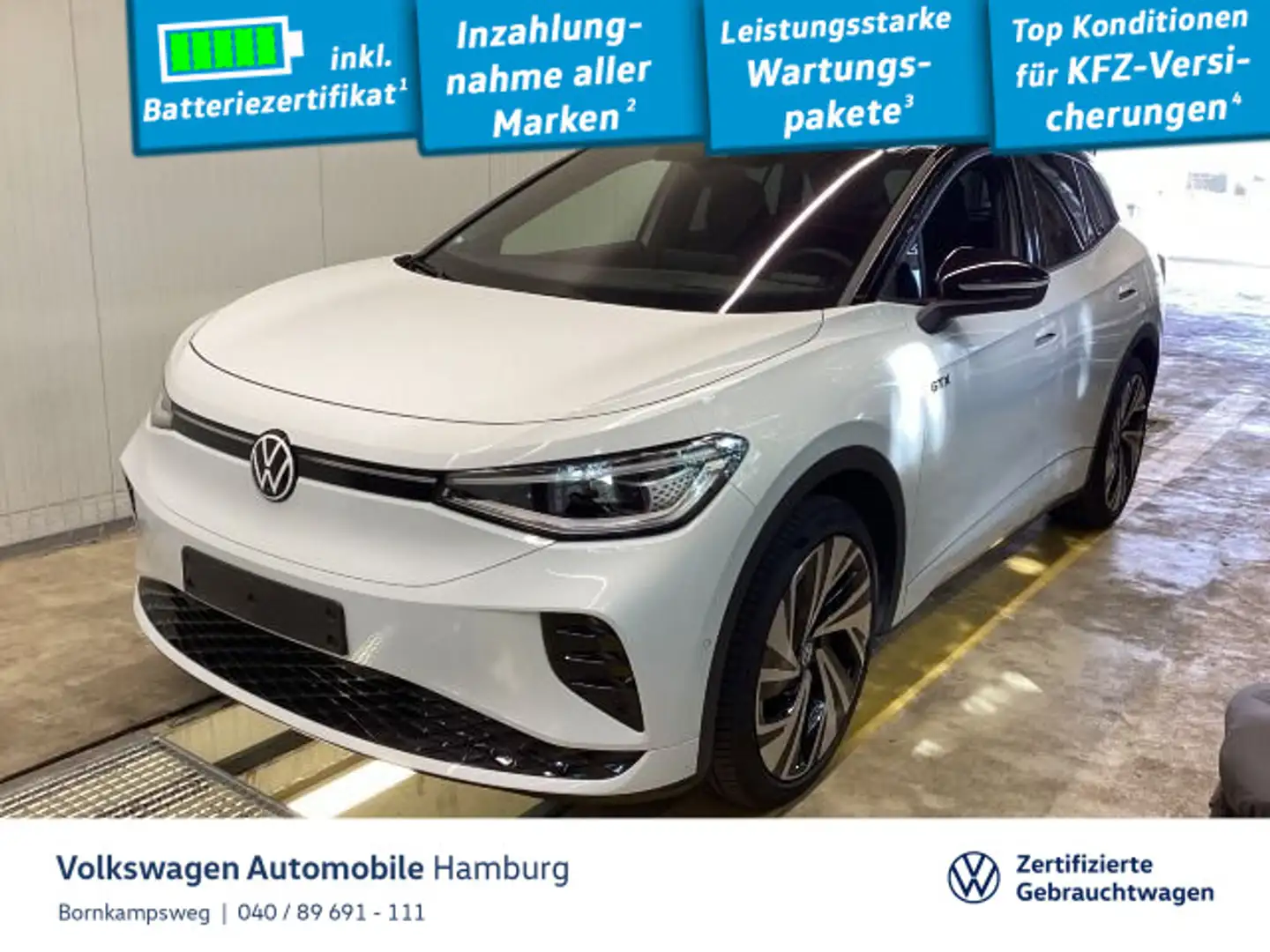 Volkswagen ID.4 GTX 4Motion AHK Navi Panoramadach Rückfahrk Weiß - 1