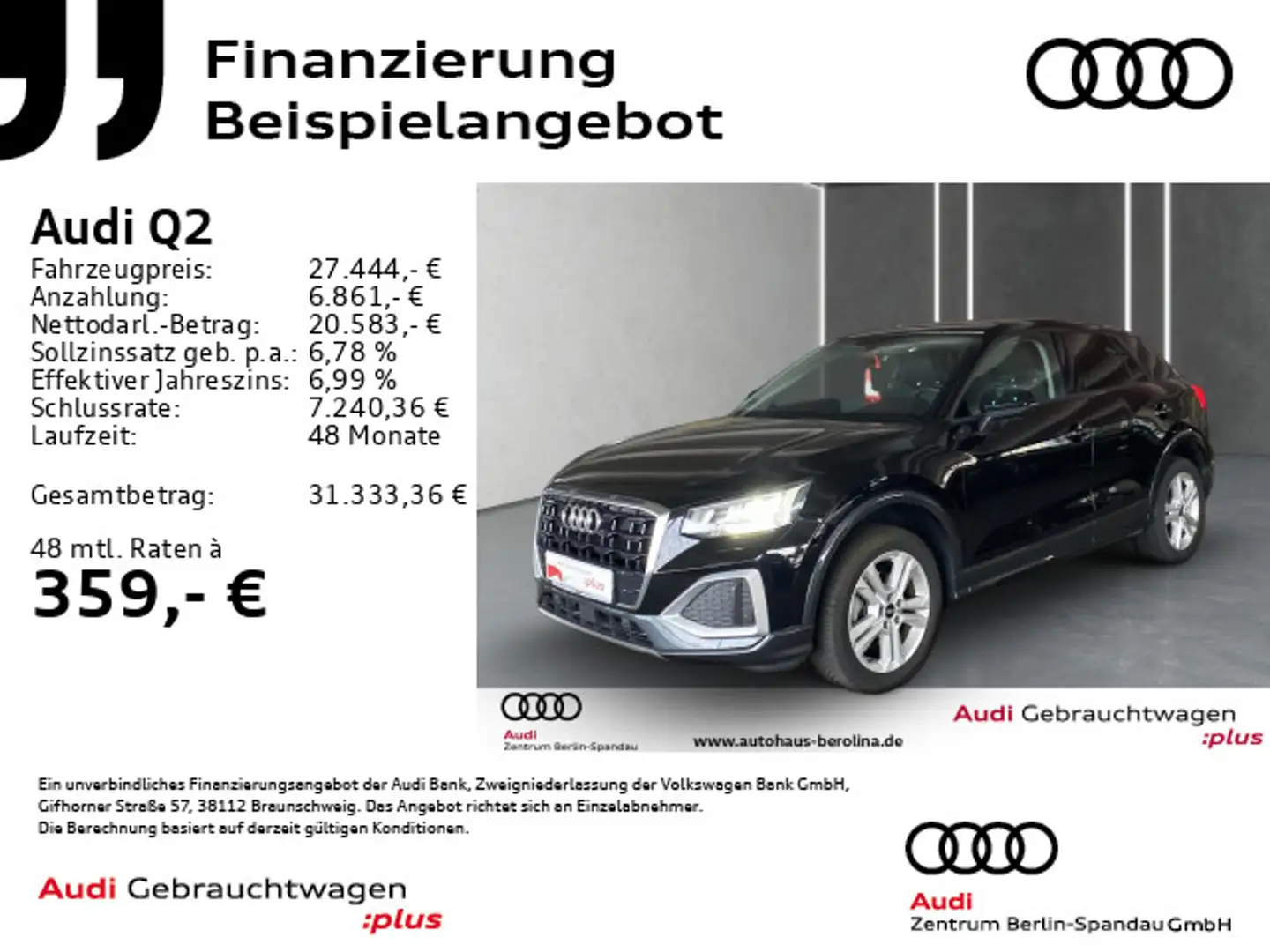 Audi Q2 35 TFSI Adv. S tronic *PANO*GRA*R-CAM*SHZ* Schwarz - 1