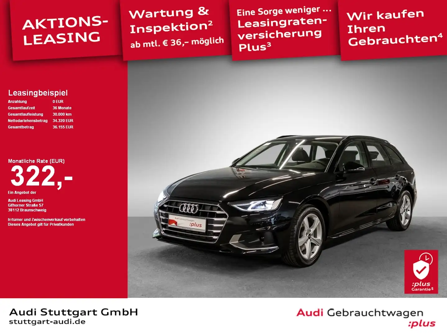 Audi A4 Avant Advanced 35 TFSI S tronic Standheizung Schwarz - 1