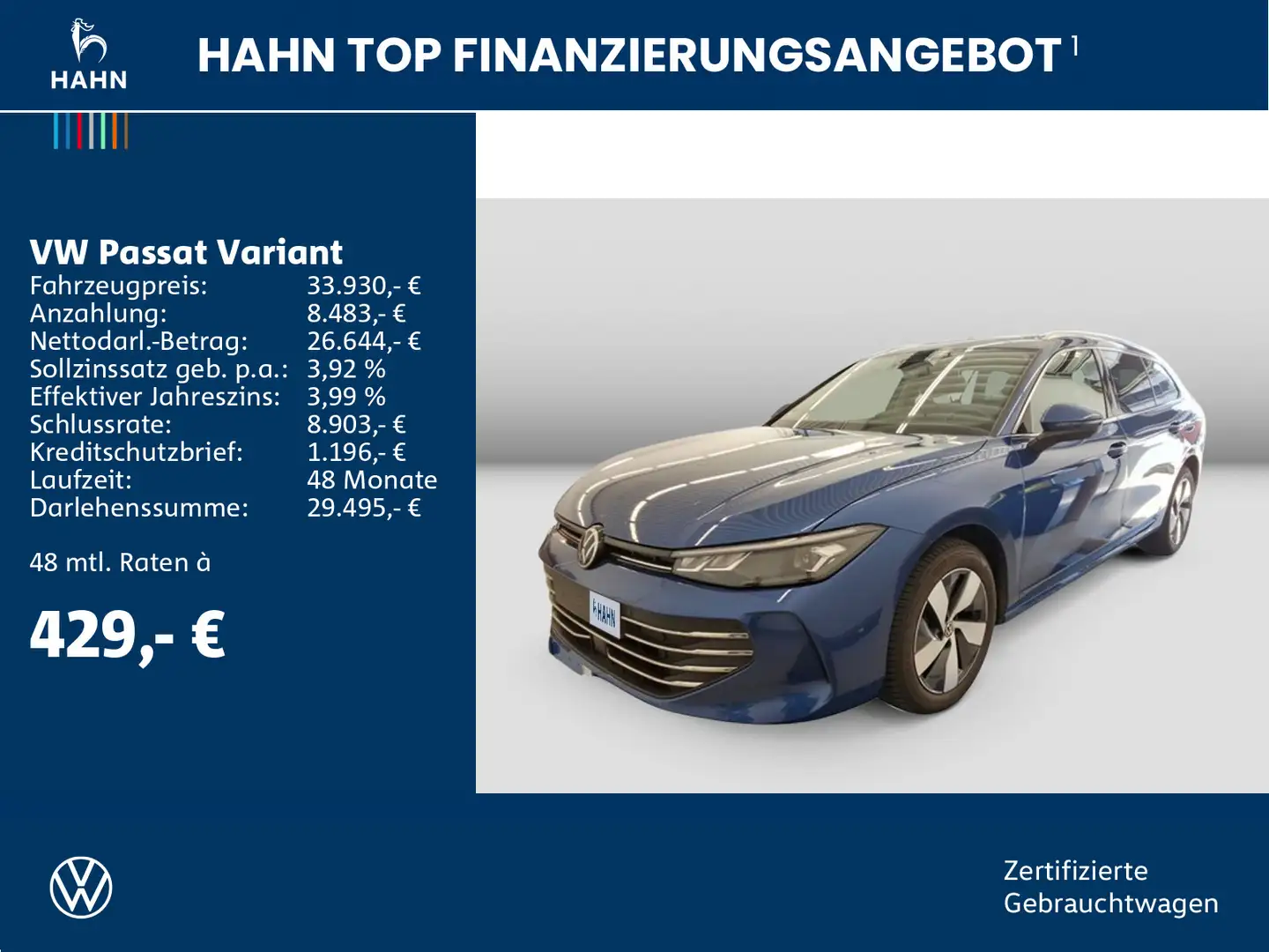 Volkswagen Passat Variant 1.5TSI DSG Business Area DCC HuD Blau - 2