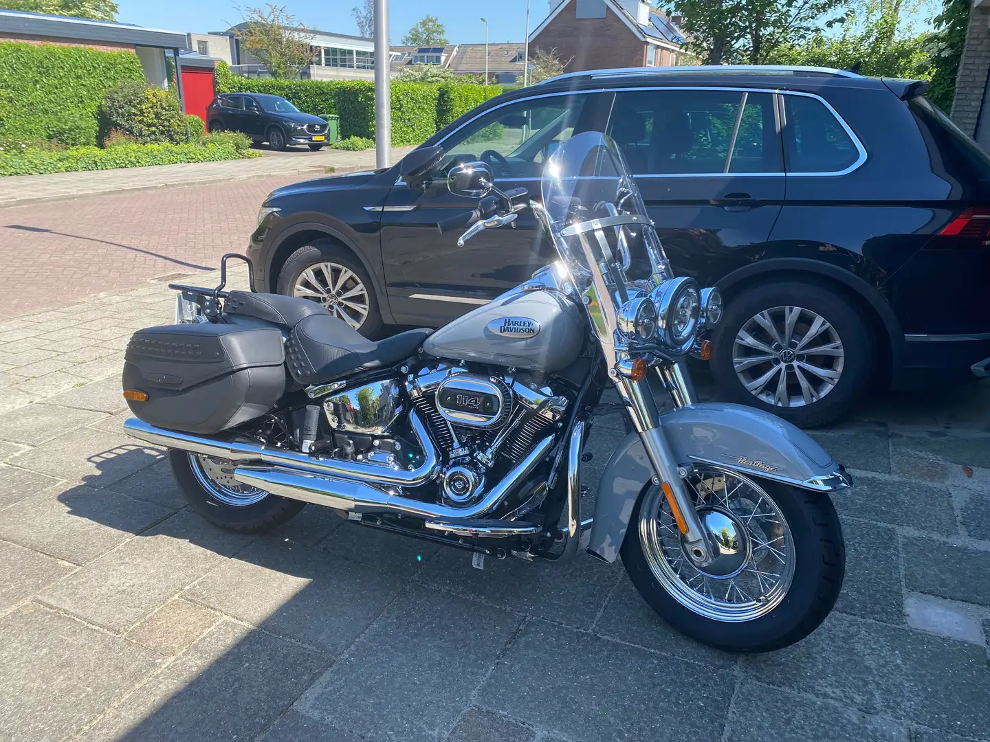 Harley-Davidson Heritage met valbeugels en achterrekje Grijs - 1