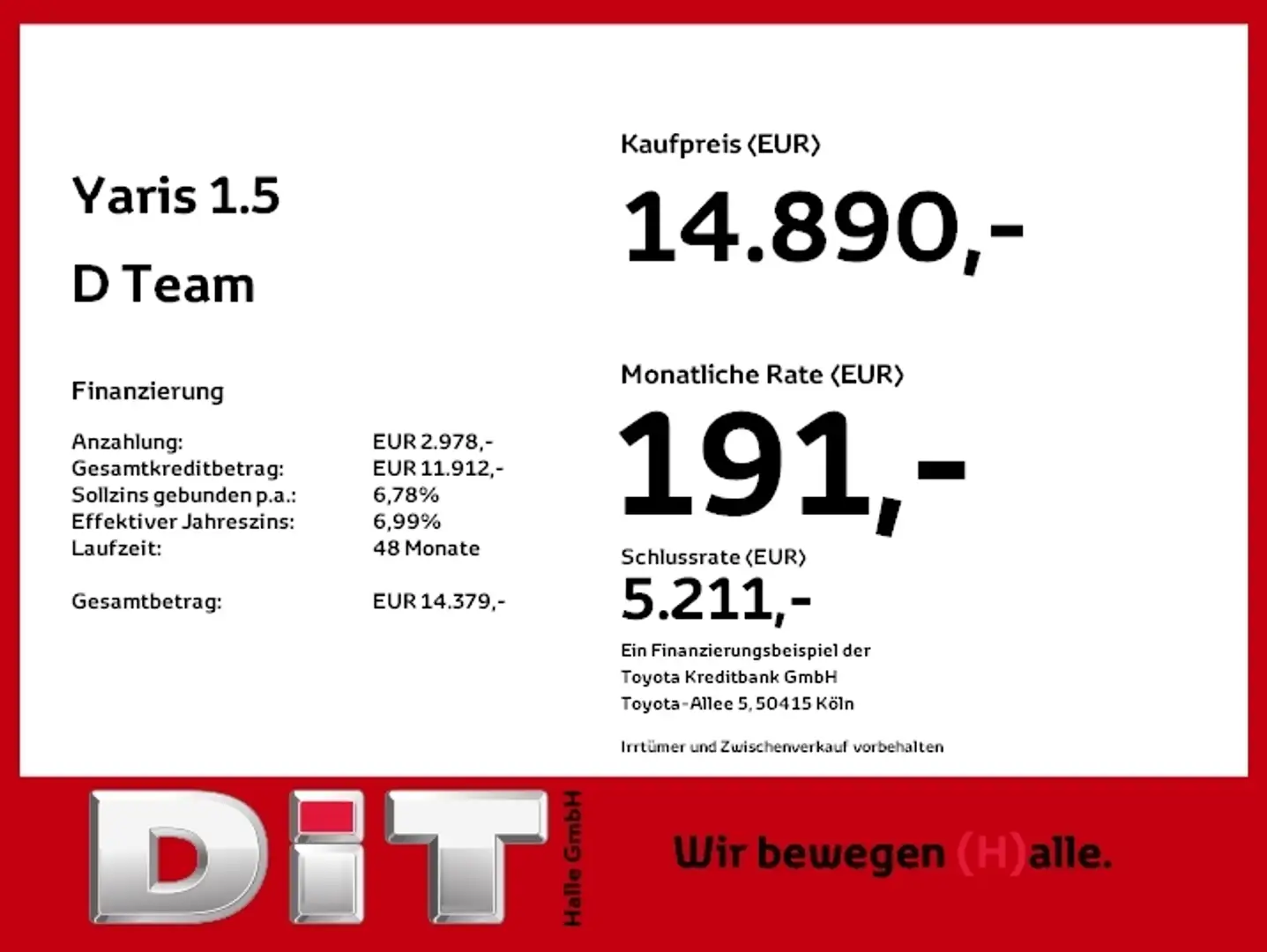 Toyota Yaris 1.5 D Team Deutschland Sitzheizg Tempomat Blanc - 1